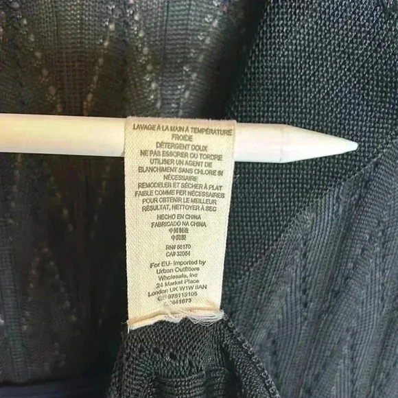 Urban Outfitters FREE PEOPLE Pointelle Lace Knit Black Dress Small - Picture 11 of 13